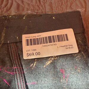 Nasty Pig Heather Grey Union Long John